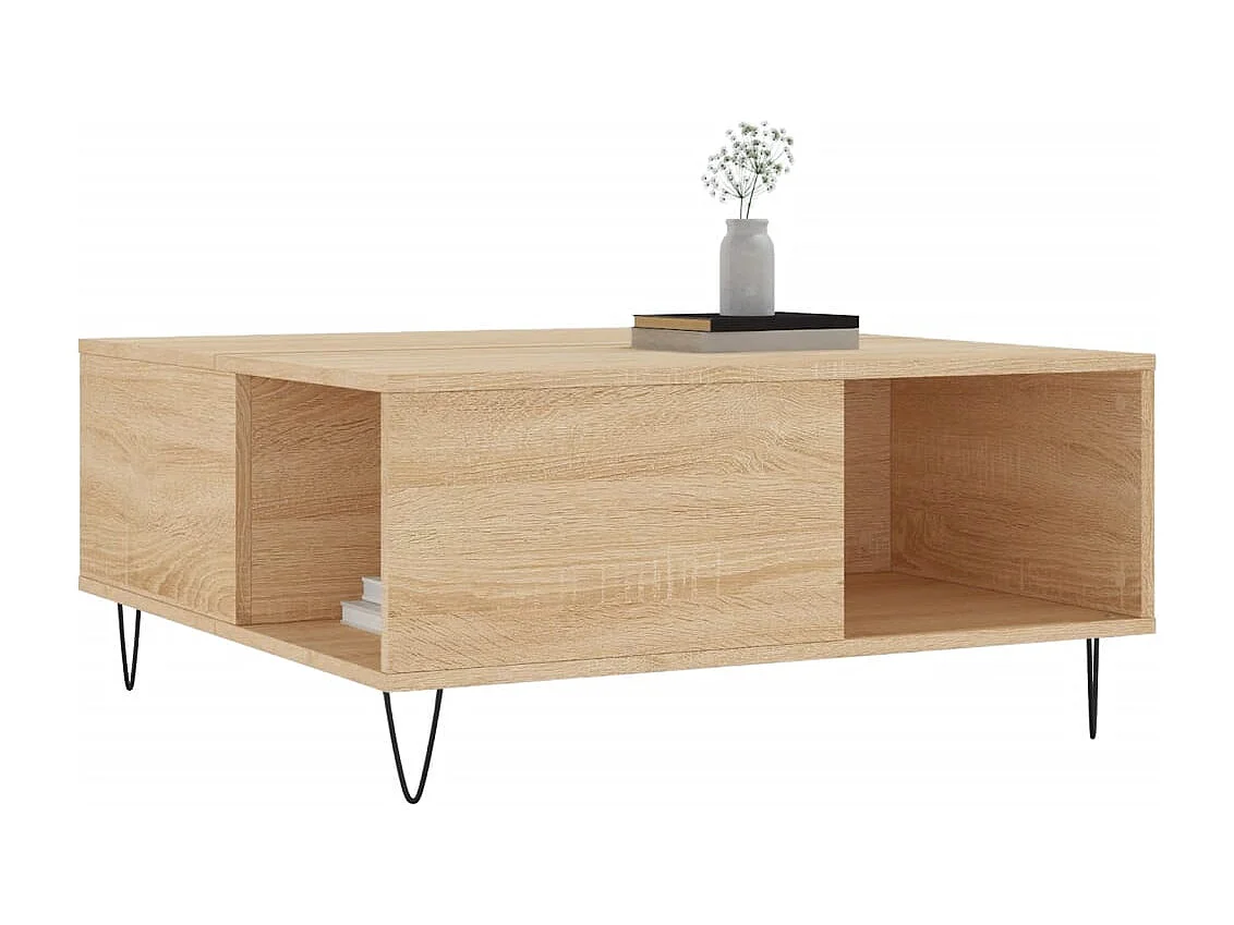 Couchtisch-Wohnzimmertisch-Beistelltische Sonoma-Eiche 80x80x36,5 cm Holzwerkstoff SHL49121