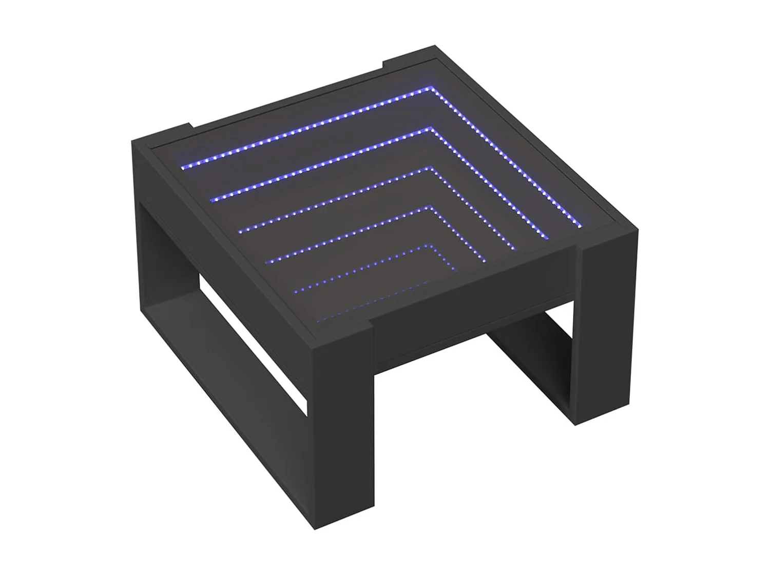 Couchtisch mit Infinity-LED | Beistelltische | Sofatisch Schwarz 50x53x30 cm SHL99109