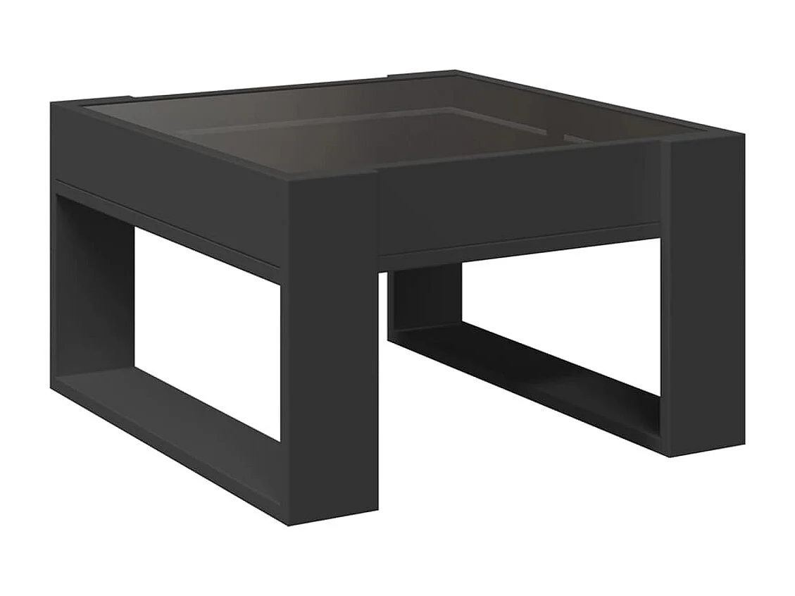 Couchtisch mit Infinity-LED | Beistelltische | Sofatisch Schwarz 50x53x30 cm SHL99109