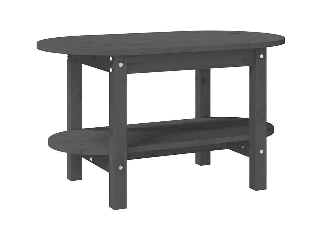 Table basse salon-Table d'appoint Gris 80x45x45 cm Bois massif de pin SHL5318