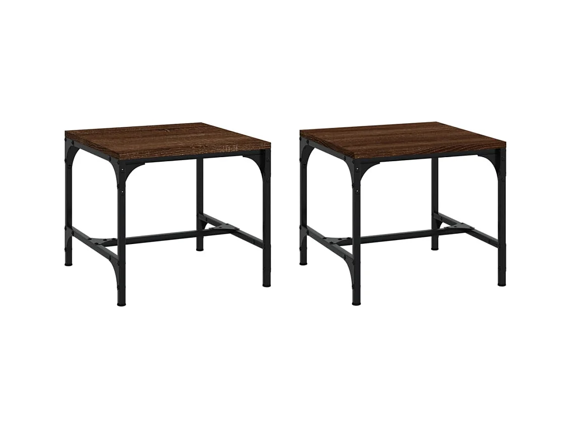 Tables basses salon 2 pièces Design élégant Chêne marron 40x40x35cm Bois ingénierie SHL75323