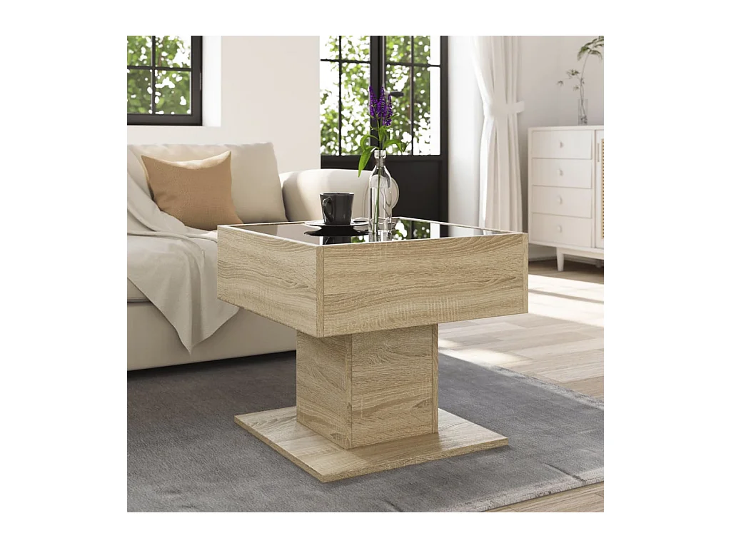 Mesa de centro-Mesa auxiliar madera contrachapada negro 100x50,5x35 cm SHL387