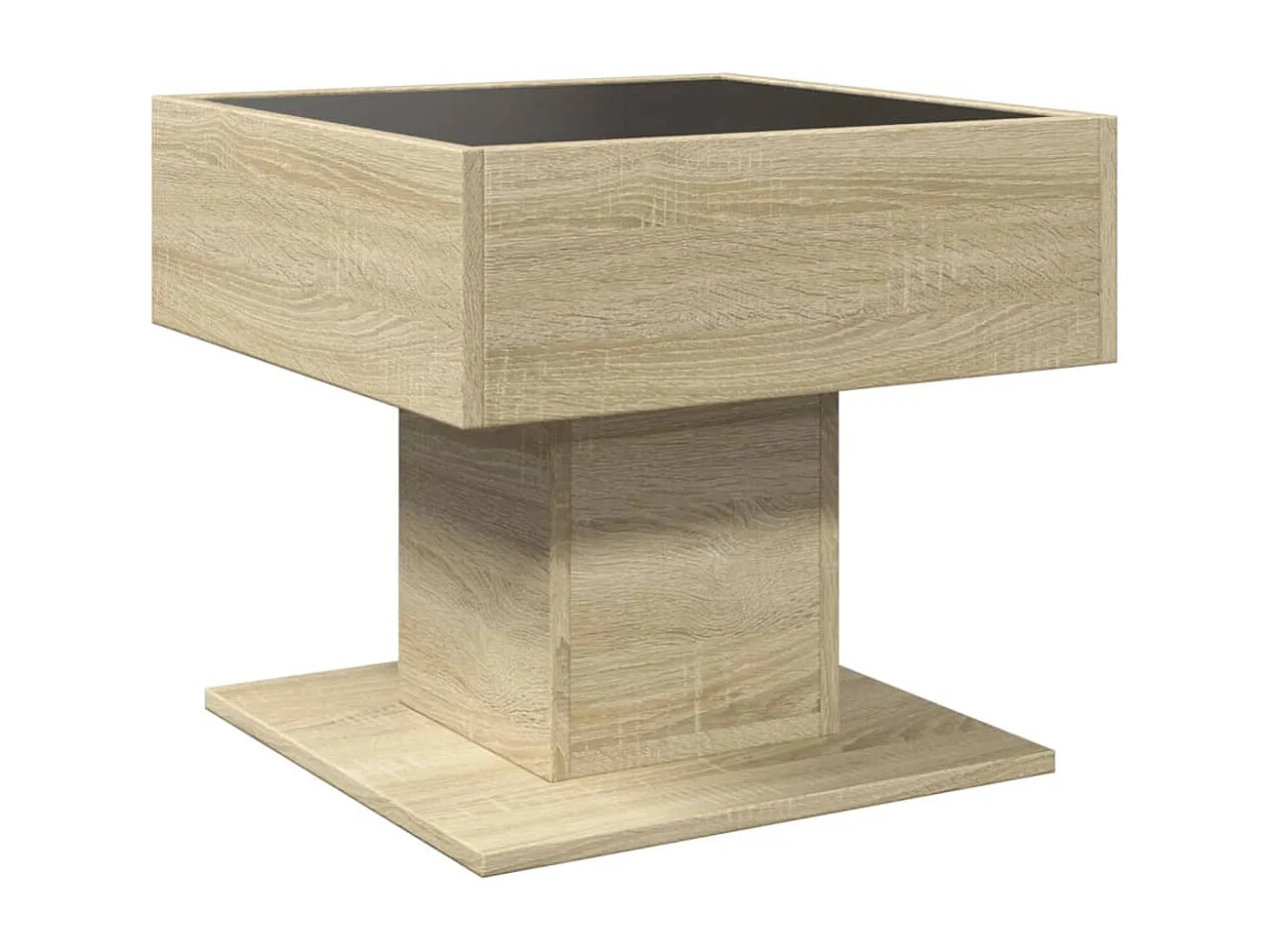 LED Couchtisch-Beistelltische-Sofatisch Sonoma Eiche 50x50x45 cm Holzwerkstoff SHL50686