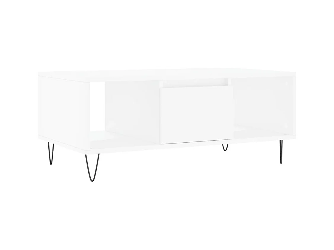 Table basse salon-Table d'appoint Blanc 90x50x36,5 cm Bois d'ingénierie SHL42248