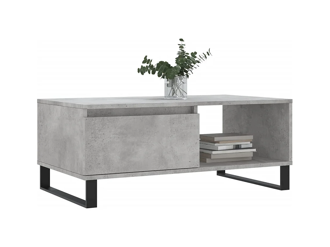 Mesa de centro | Mesa auxiliar madera ingeniería metal gris Sonoma 100x57x35 cm SHL2489