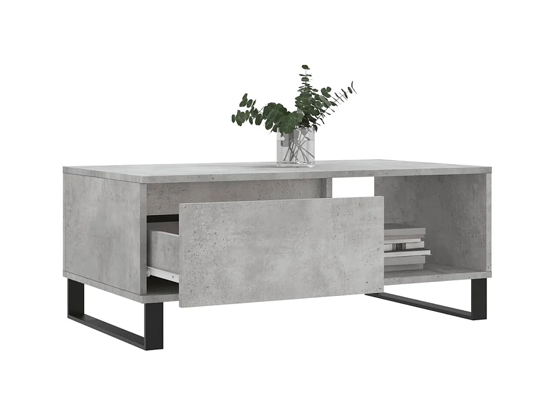 Mesa de centro | Mesa auxiliar madera ingeniería metal gris Sonoma 100x57x35 cm SHL2489