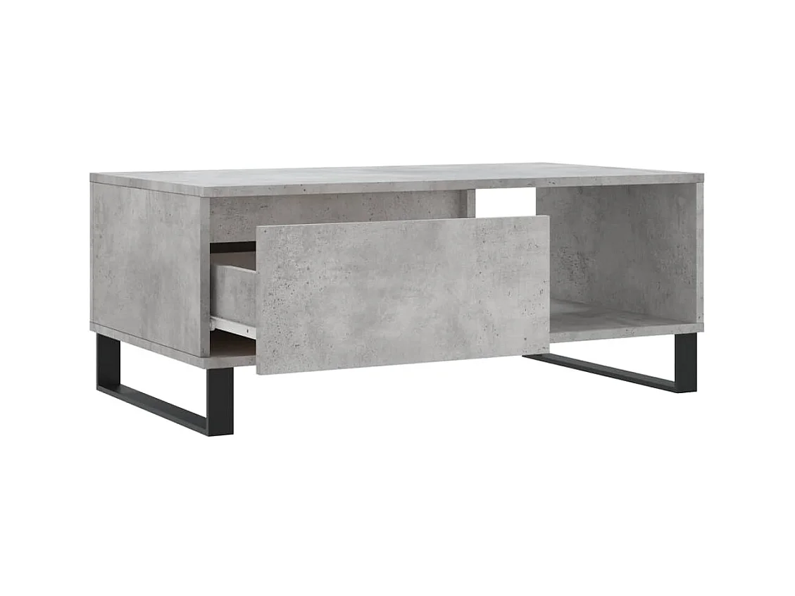 Mesa de centro | Mesa auxiliar madera ingeniería metal gris Sonoma 100x57x35 cm SHL2489