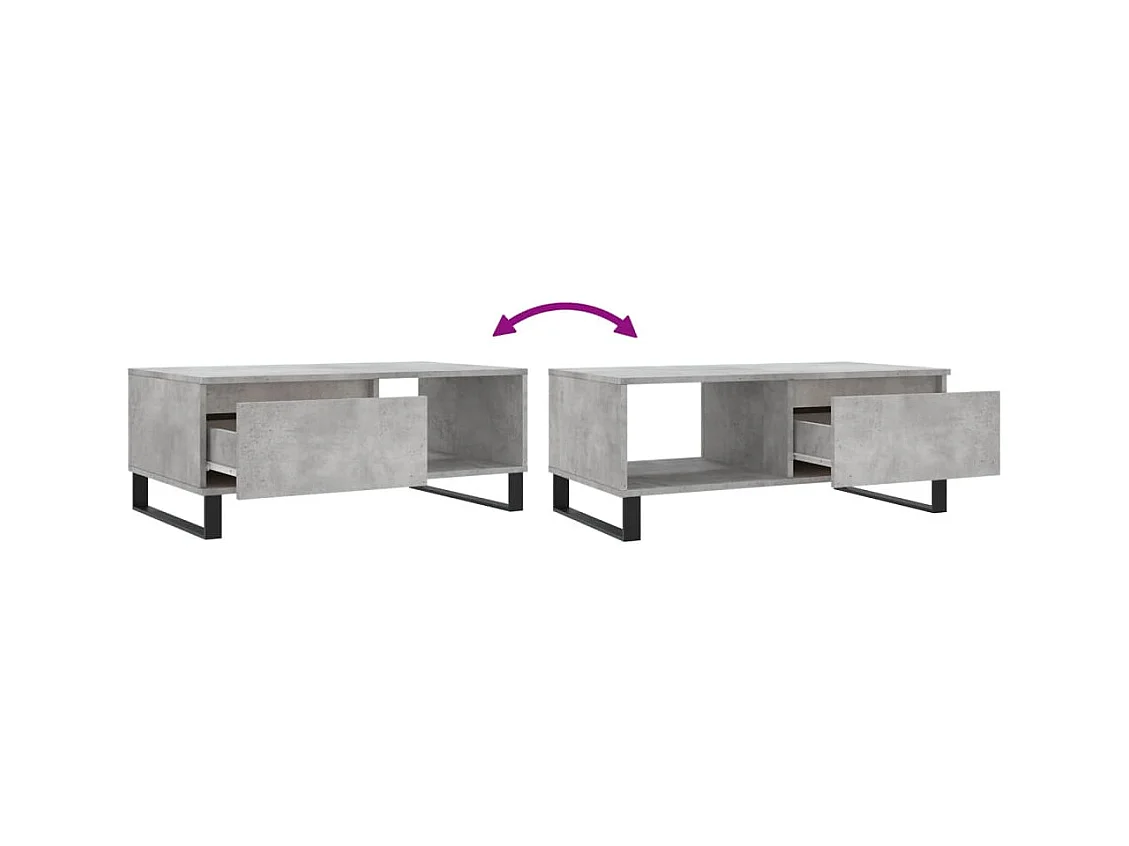 Mesa de centro | Mesa auxiliar madera ingeniería metal gris Sonoma 100x57x35 cm SHL2489