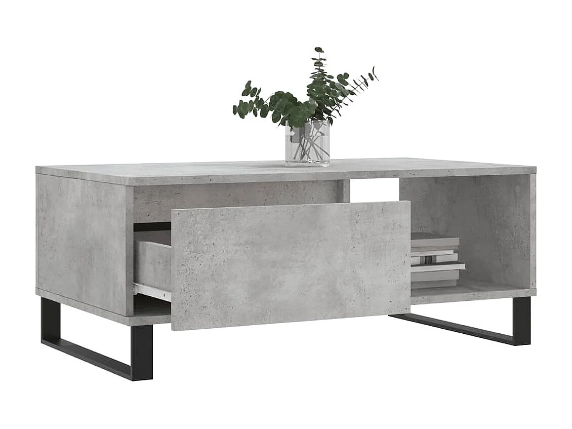 Couchtisch-Wohnzimmertisch-Beistelltische Betongrau 90x50x36,5 cm Holzwerkstoff SHL70703