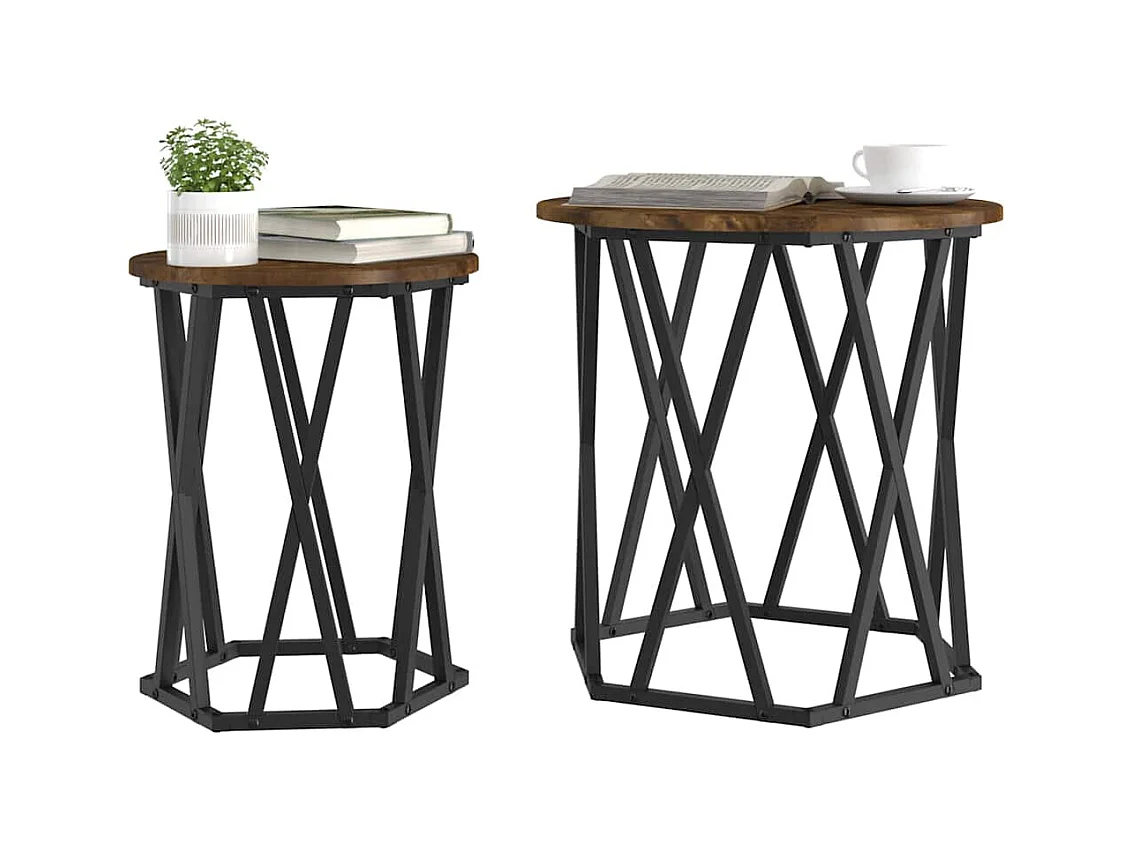 Mesa de centro-Mesa auxiliar-Mesita de centro madera ingeniería roble Sonoma 80x50,5x41,5 cm SHL95886