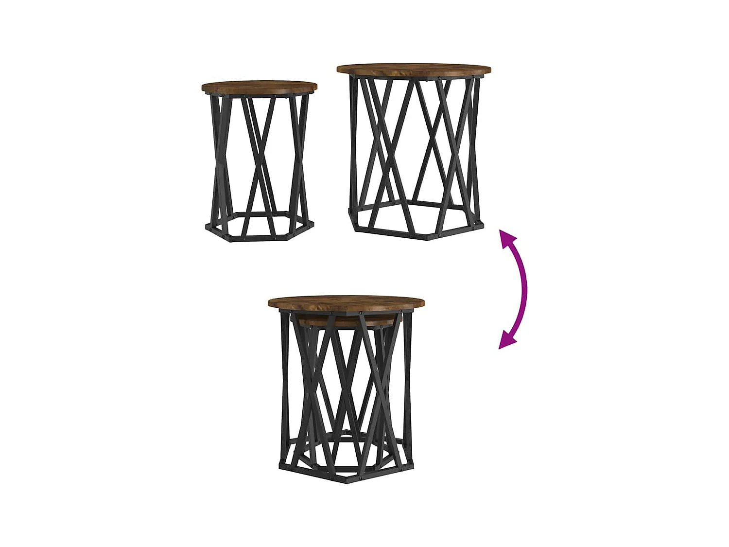 Mesa de centro-Mesa auxiliar-Mesita de centro madera ingeniería roble Sonoma 80x50,5x41,5 cm SHL95886