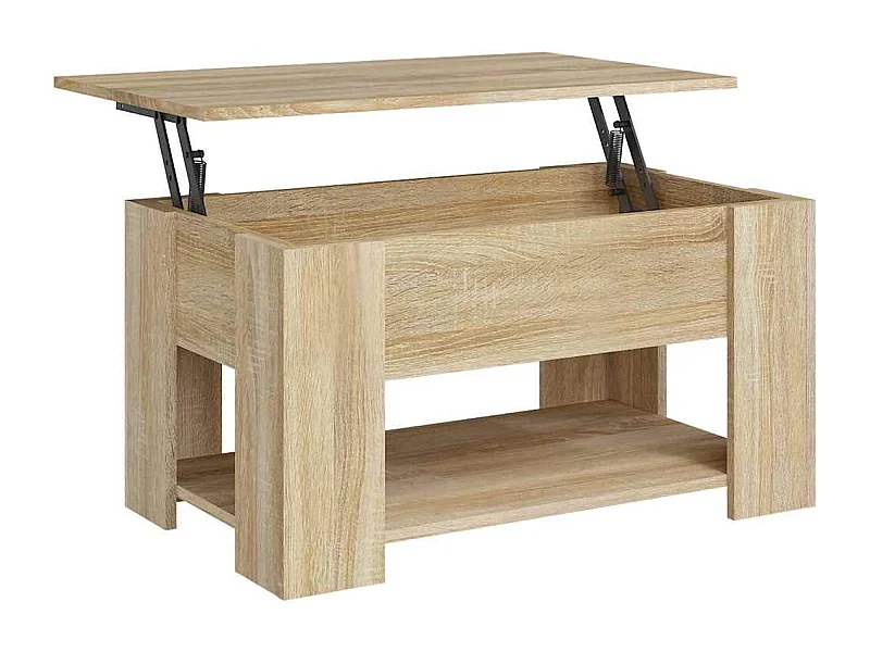 Mesa de centro | Mesa auxiliar de madera maciza de pino blanco 71x49x55 cm SHL4479