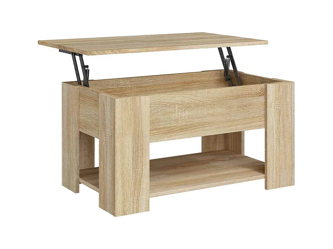 Mesa de centro | Mesa auxiliar de madera maciza de pino blanco 71x49x55 cm SHL4479