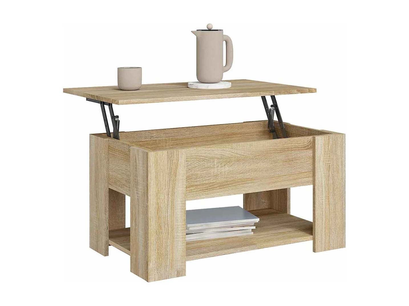 Table basse salon-Table d'appoint chêne sonoma 79x49x41 cm bois d'ingénierie SHL14855