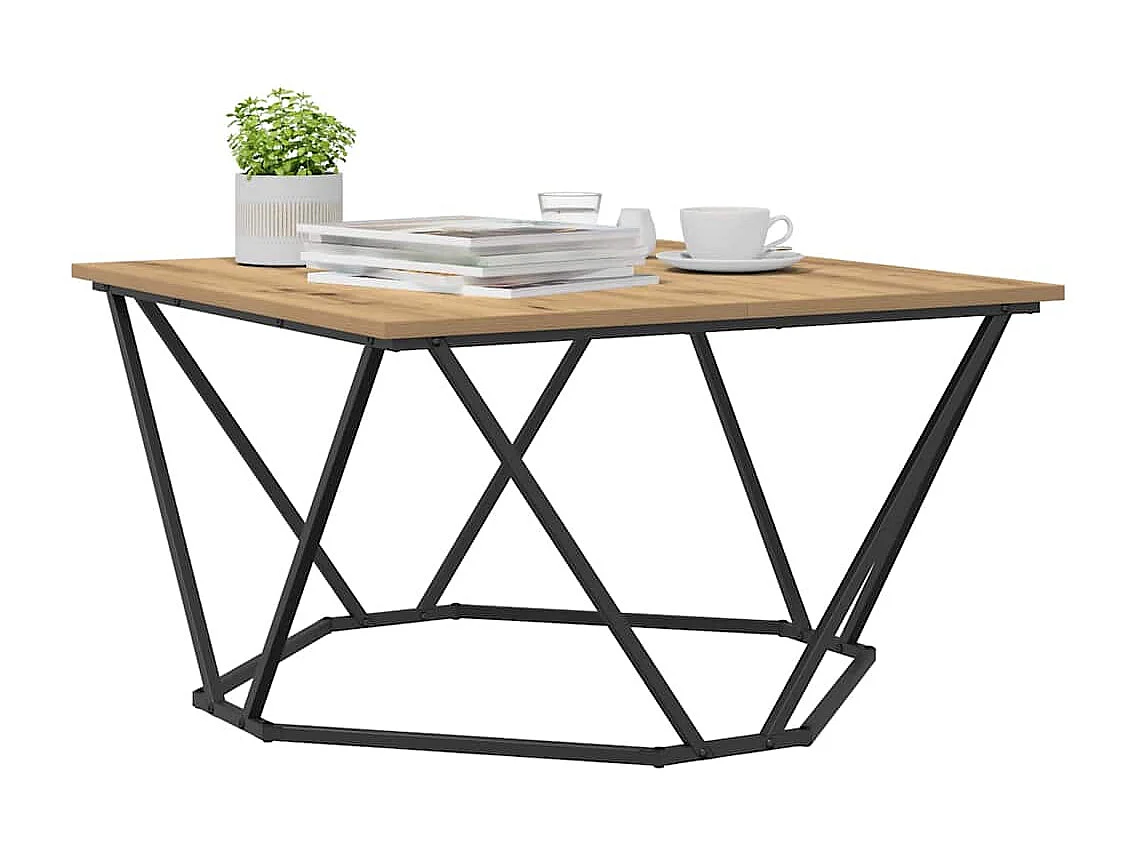 Salontafel | Woonkamertafel | Koffietafel artisanaal eikenkleurig 80 x 80 x 45 cm