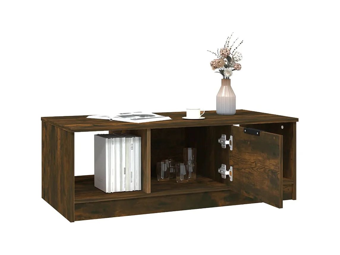 Mesa de centro | Mesa auxiliar madera contrachapada negro 102x50x40 cm SHL124123