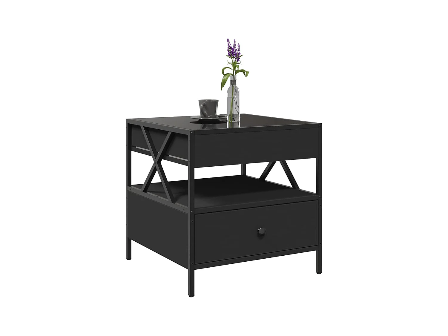 Mesa de centro-Mesa auxiliar madera de ingeniería roble marrón 50x50x36 cm SHL491