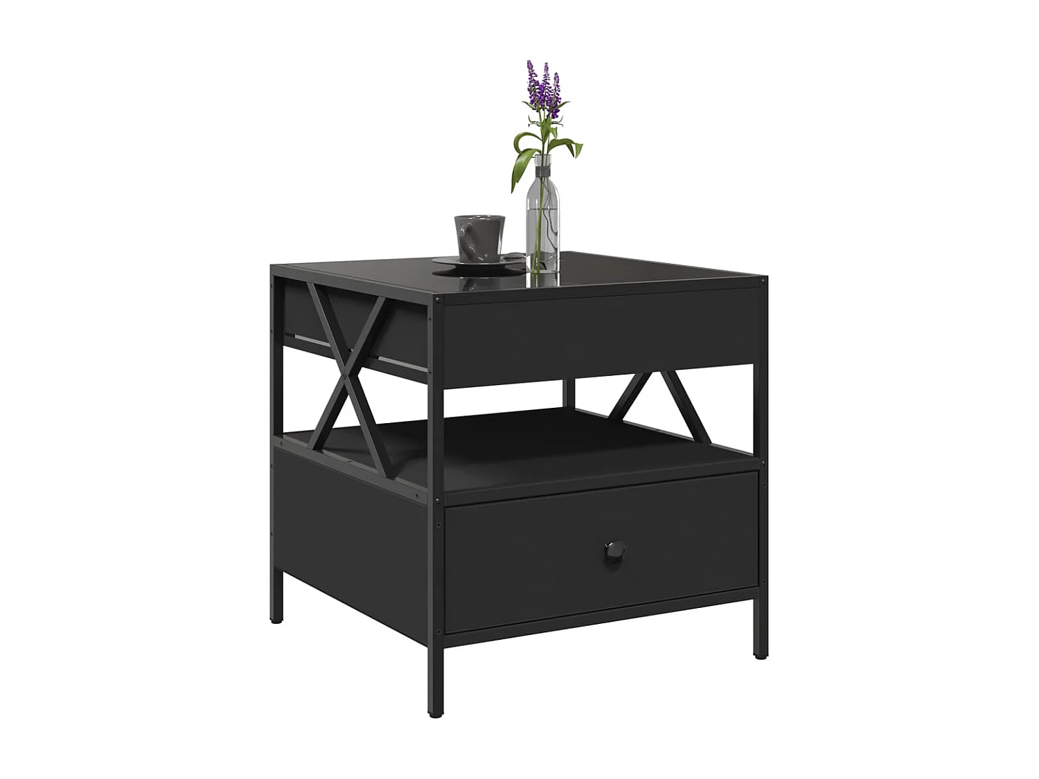 Mesa de centro-Mesa auxiliar madera de ingeniería roble marrón 50x50x36 cm SHL491