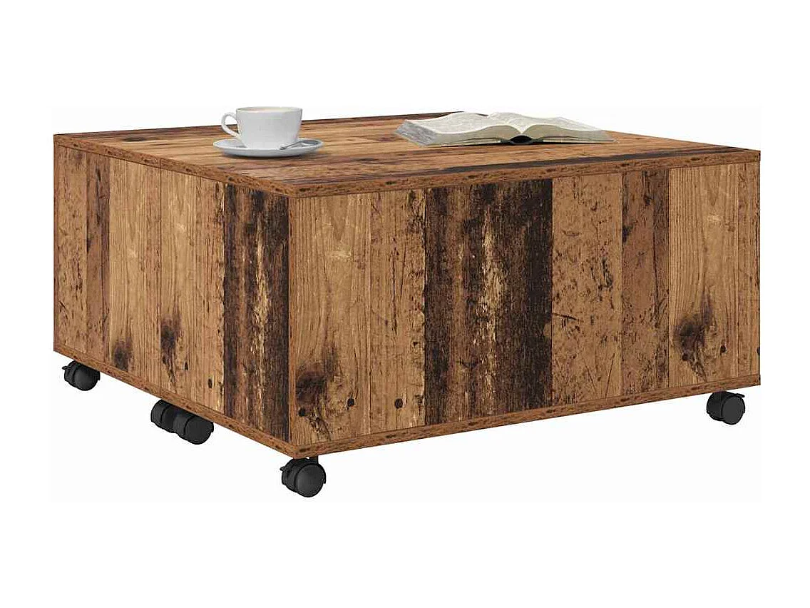 Tavolino da Salotto-Tavolino Basso con cassetto Legno vecchio 75x75x38 cm SHL35590