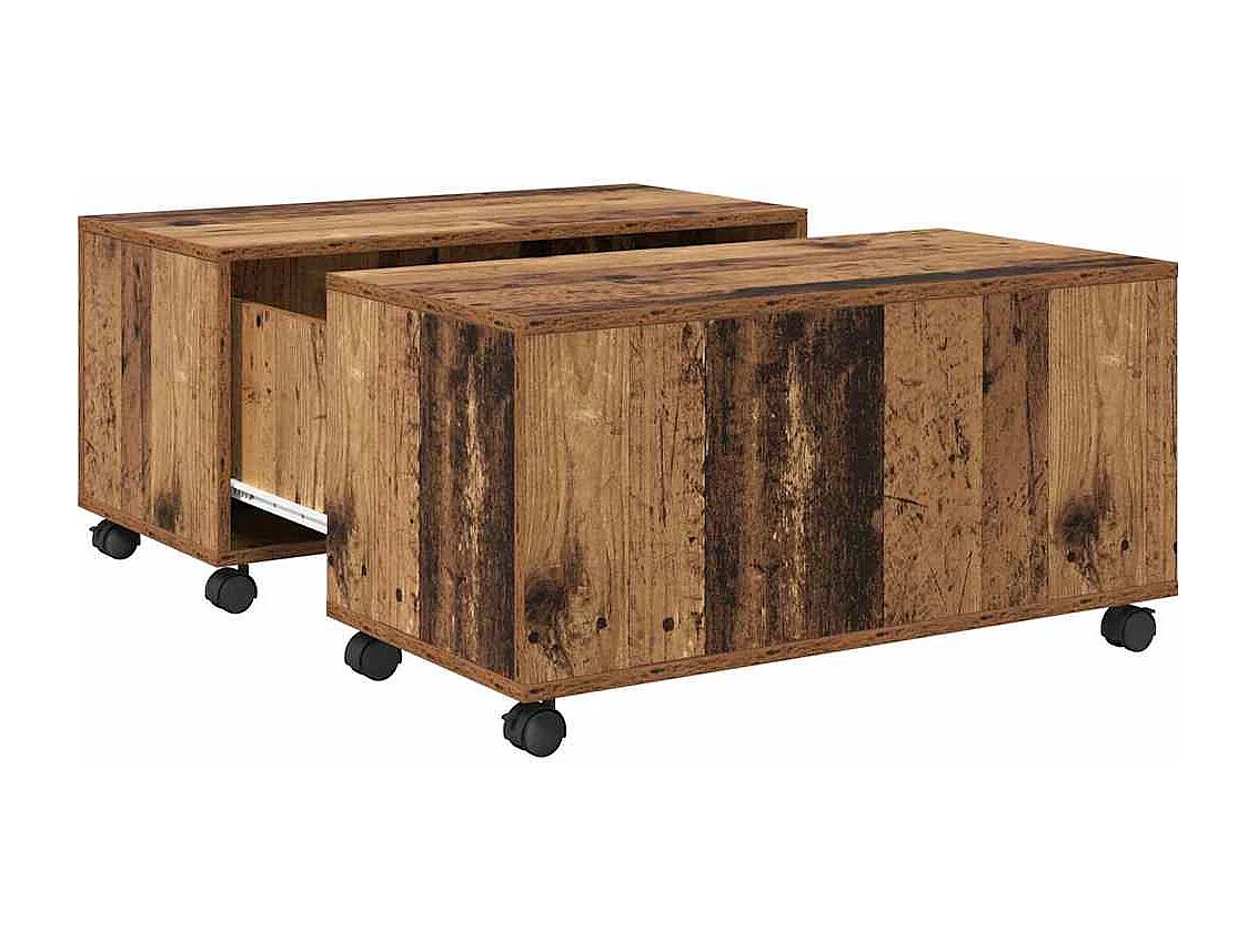 Tavolino da Salotto-Tavolino Basso con cassetto Legno vecchio 75x75x38 cm SHL35590
