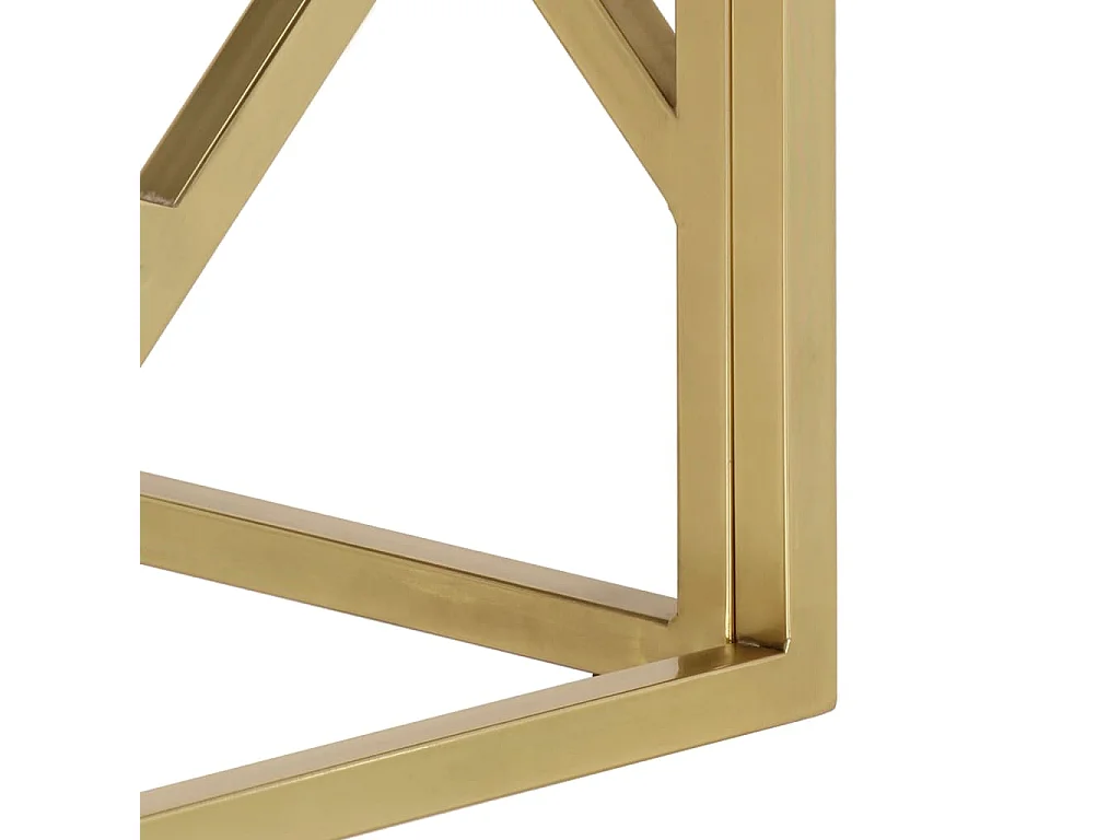 Couchtisch-Sofatisch-Beistelltische Golden Edelstahl und Hartglas SHL45129