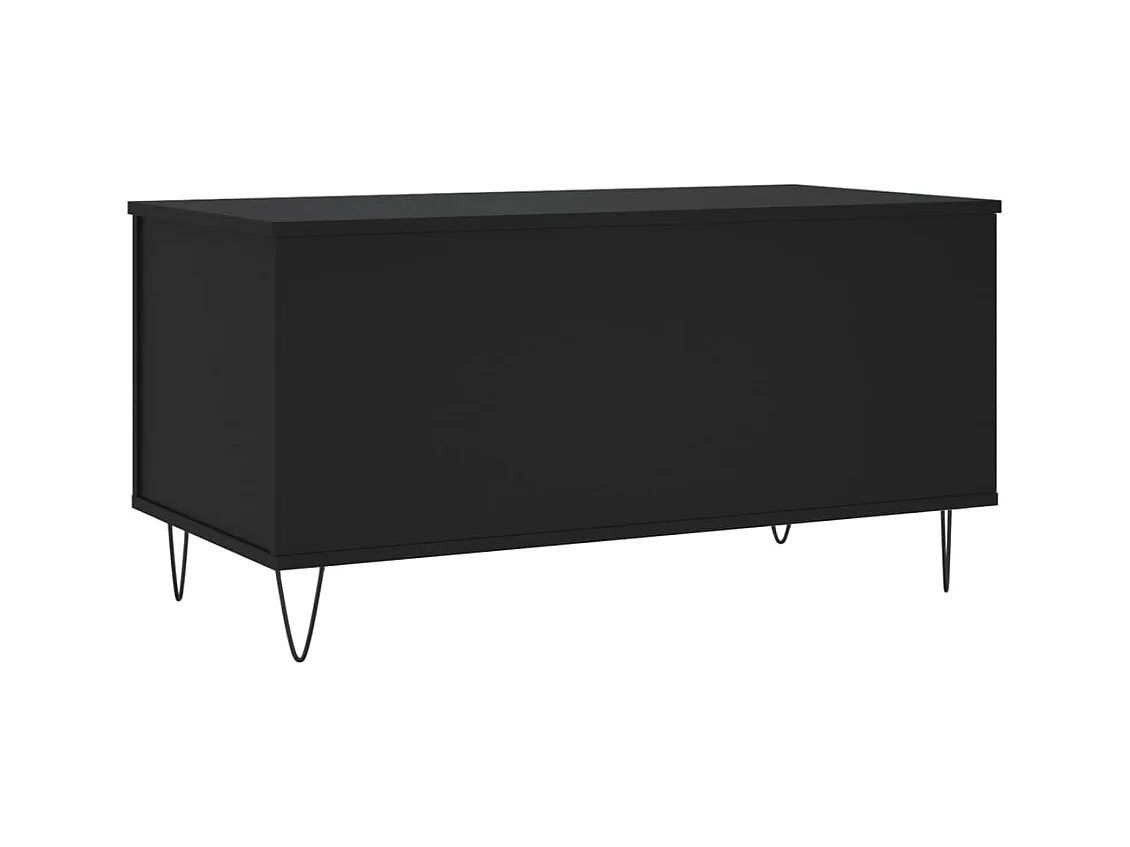 Mesa de centro | Mesa auxiliar superficie de vidrio acero negra 50x50x45 cm SHL3315