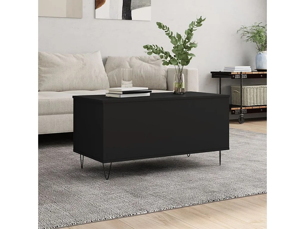 Table basse salon-Table d'appoint Noir 90x44,5x45 cm Bois d'ingénierie SHL7558