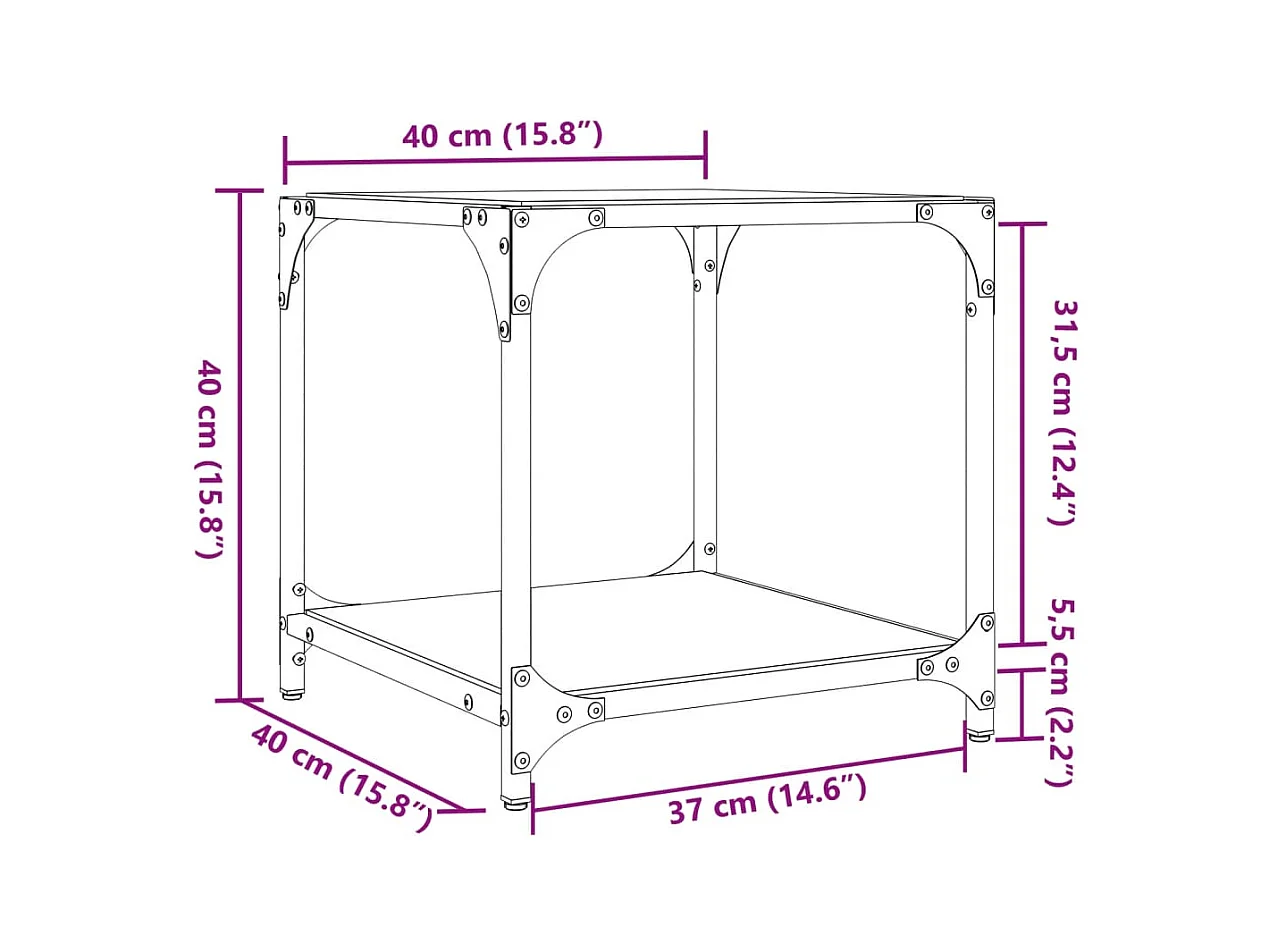 Tables basses salon-Tables d'appoint avec dessus en verre transparent 2 pcs acier SHL73786