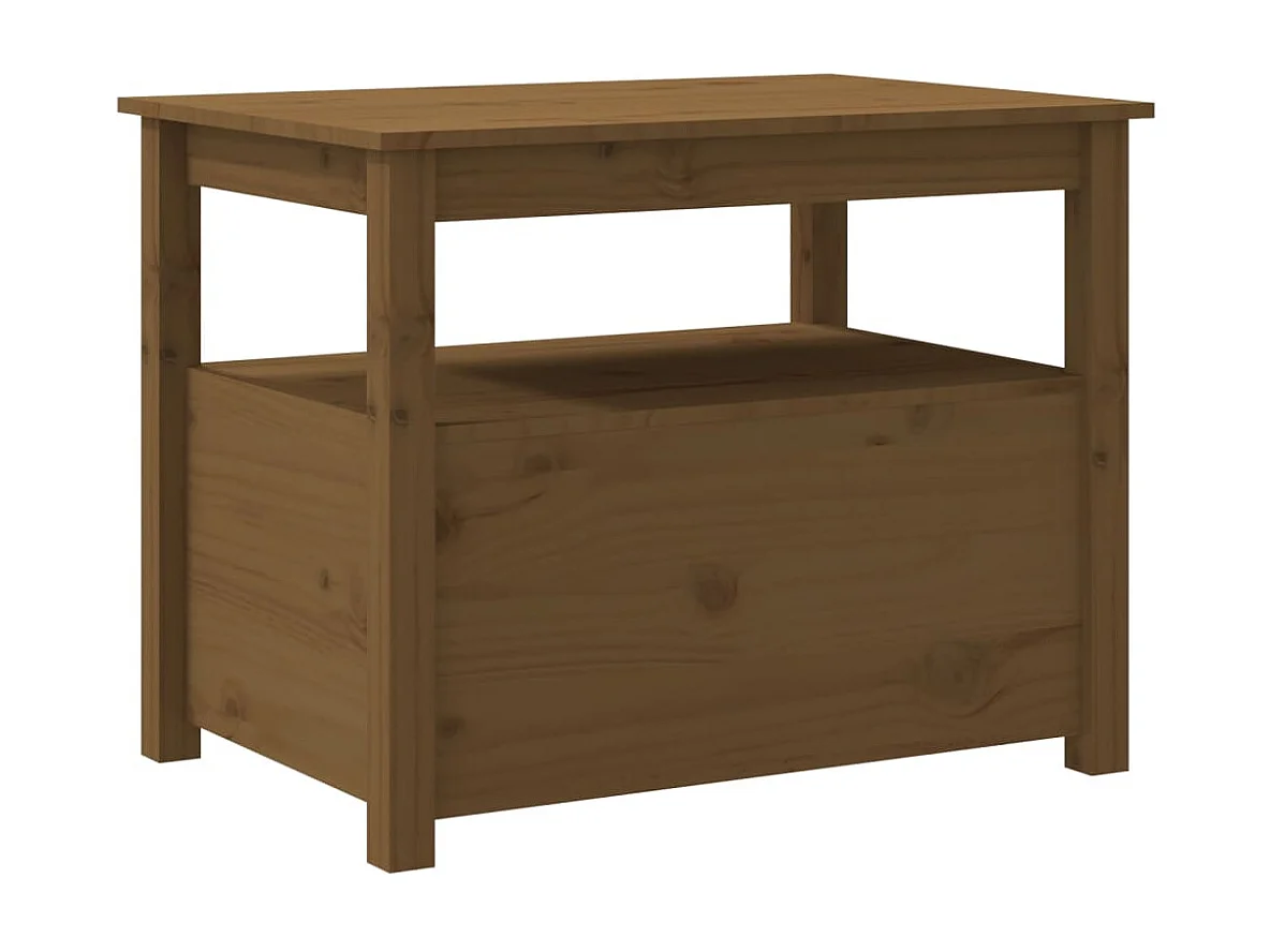 Couchtisch-Wohnzimmertisch-Beistelltische Honigbraun 71x49x55 cm Massivholz Kiefer SHL9155