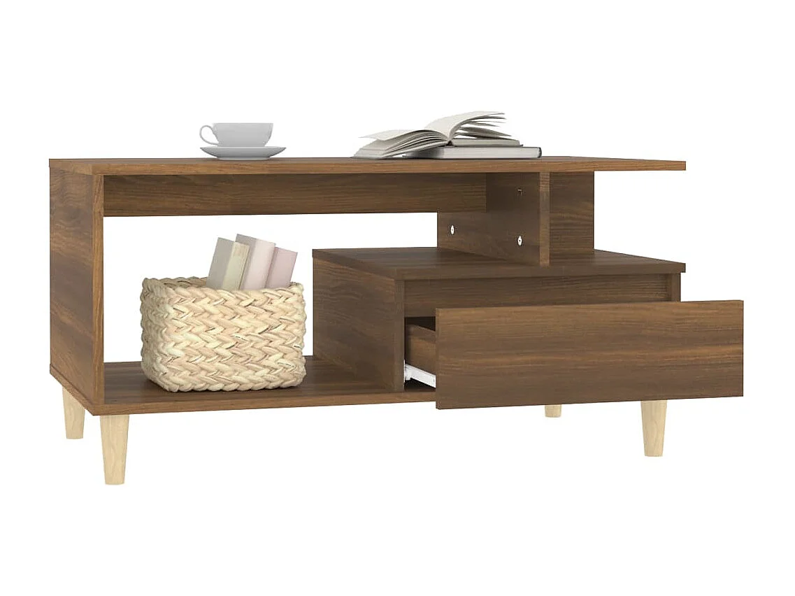 Couchtisch-Wohnzimmertisch-Beistelltische Braun Eichen-Optik 90x49x45 cm Holzwerkstoff SHL1268