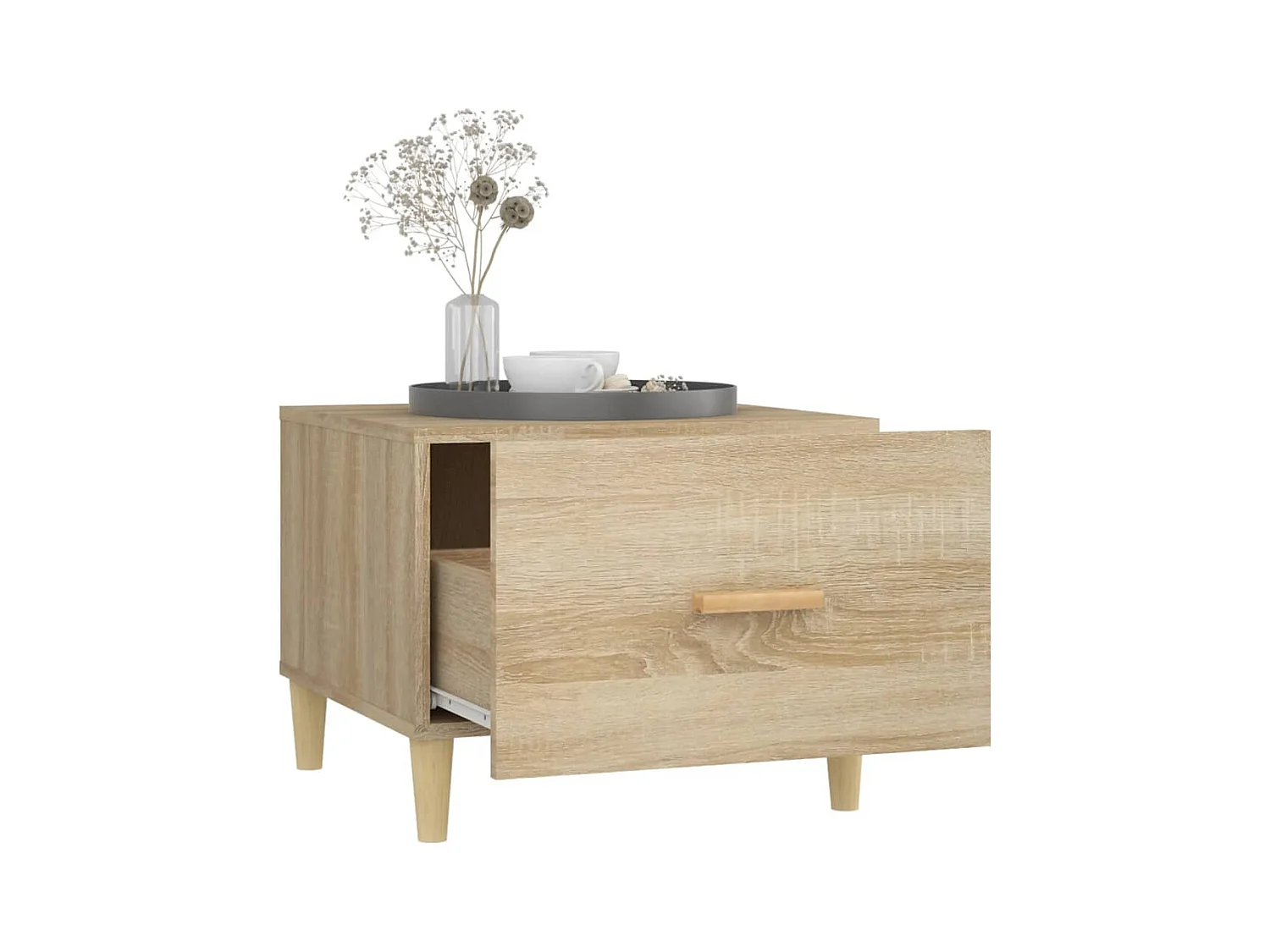 Mesa de centro | Mesa auxiliar madera contrachapada blanco 102x50x40 cm SHL2901