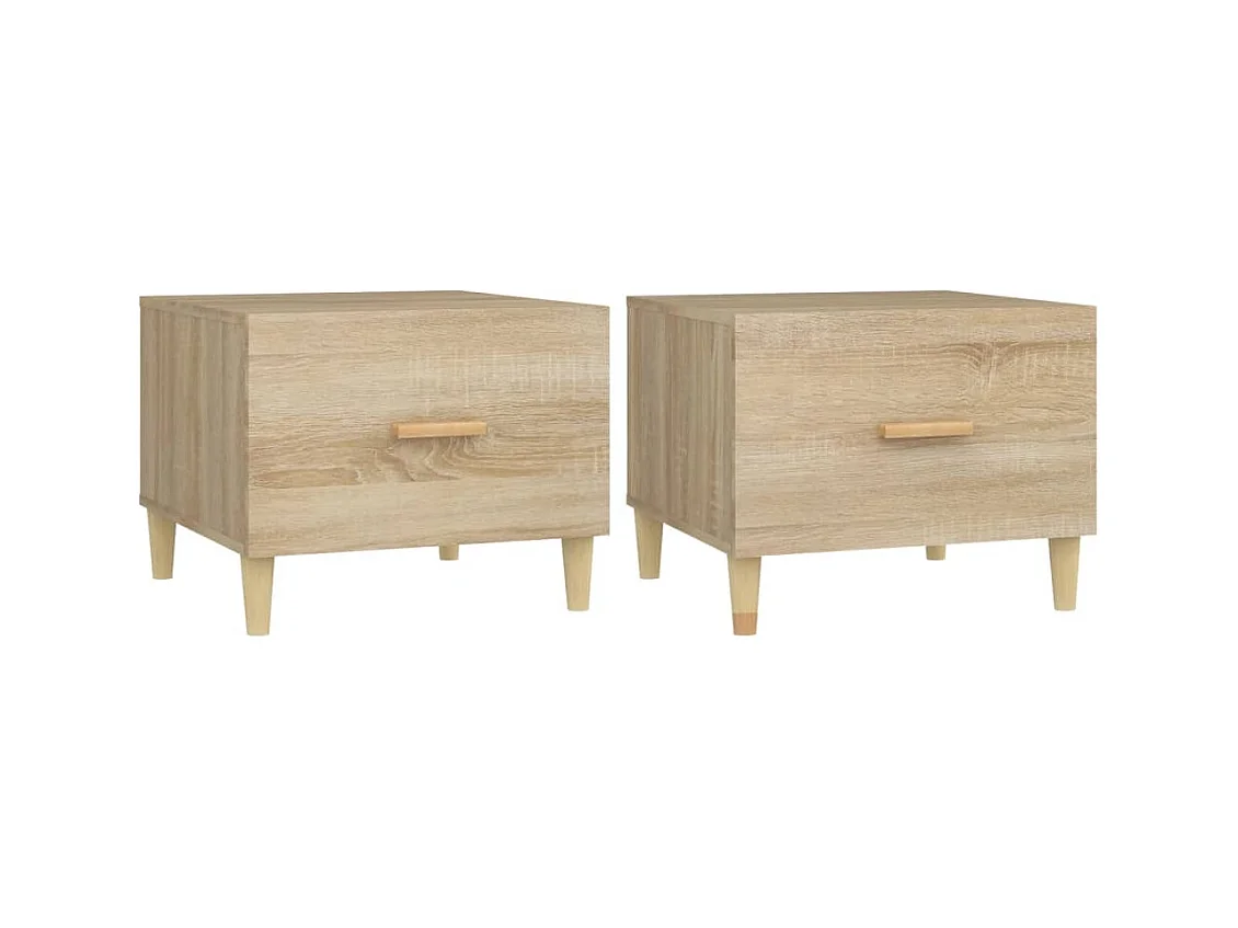Tables basses 2 pcs chêne sonoma 50x50x40 cm bois d'ingénierie SHL4003