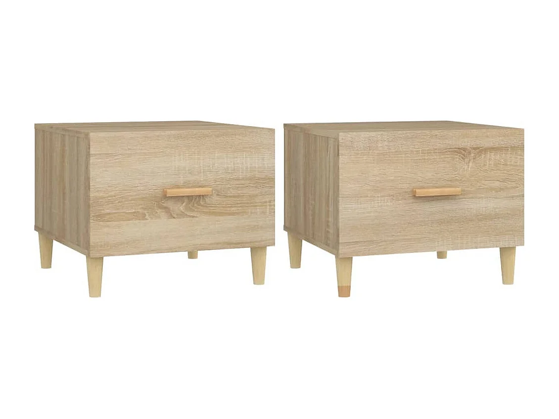 Couchtisch 2er Set-Sofatisch-Beistelltische Sonoma-Eiche 50x50x40 cm Holzwerkstoff SHL52162