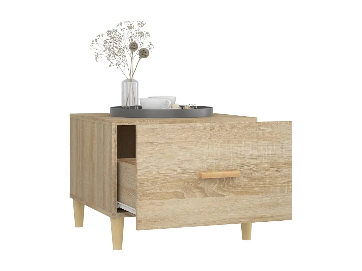 Couchtisch 2er Set-Sofatisch-Beistelltische Sonoma-Eiche 50x50x40 cm Holzwerkstoff SHL52162