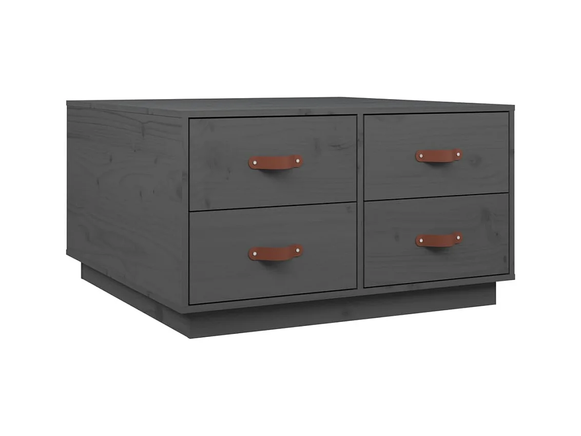 Table basse salon-Table d'appoint Gris 80x80x45 cm Bois massif de pin SHL492