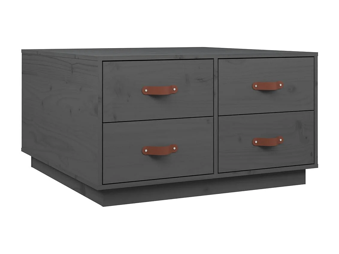 Couchtisch-Wohnzimmertisch-Beistelltische Grau 80x80x45 cm Massivholz Kiefer SHL44519