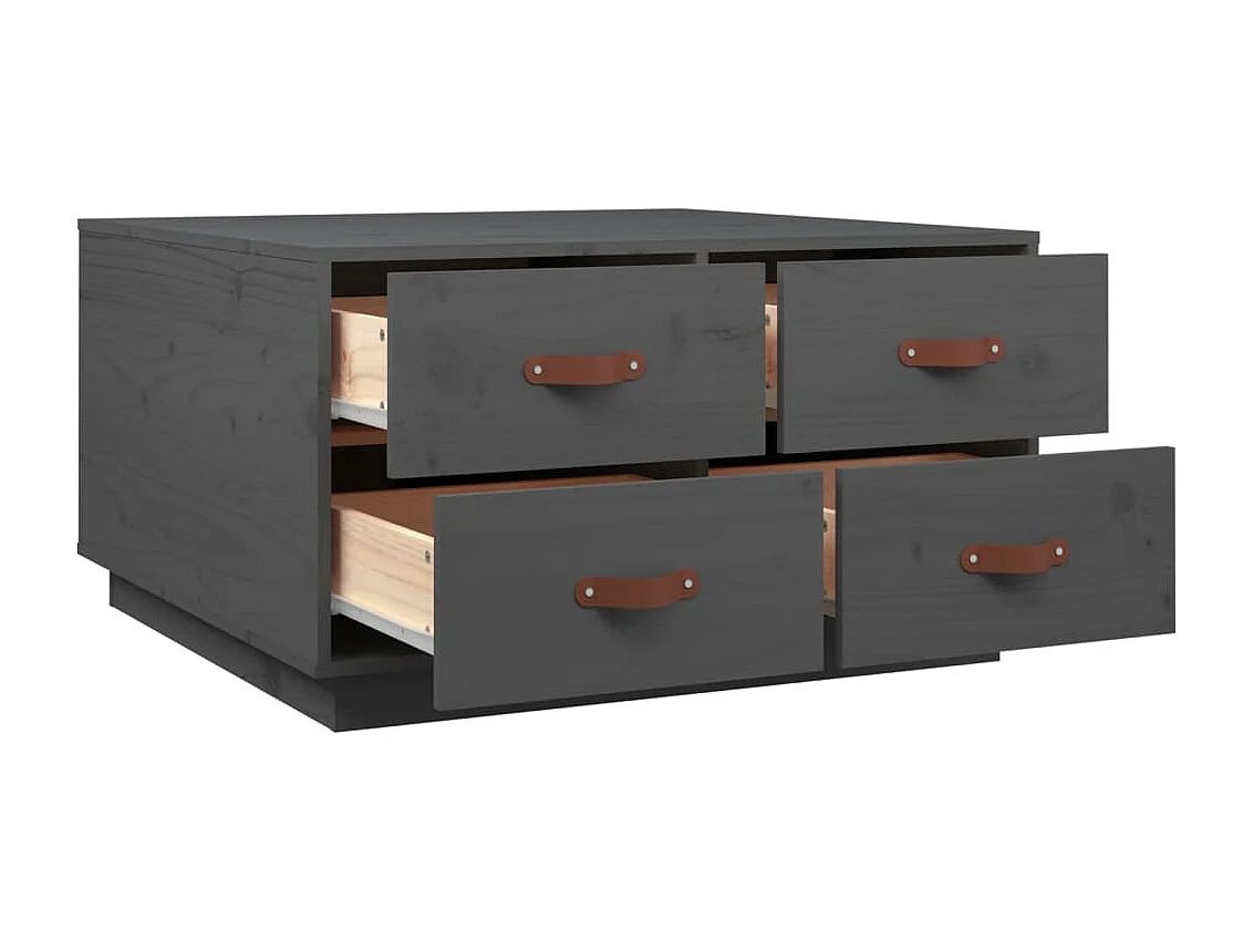 Couchtisch-Wohnzimmertisch-Beistelltische Grau 80x80x45 cm Massivholz Kiefer SHL44519