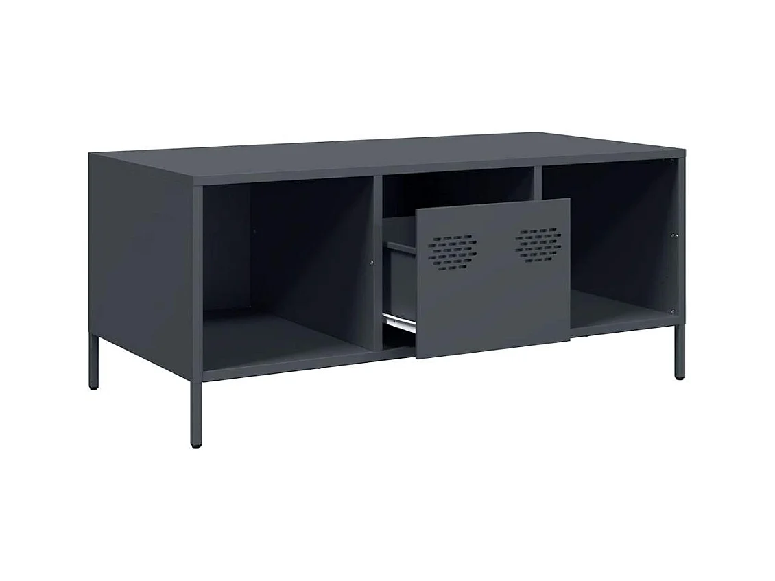 Mesa de centro | Mesa de apoio | Mesa de café 101.5x50x43.5 cm aço laminado a frio antracite