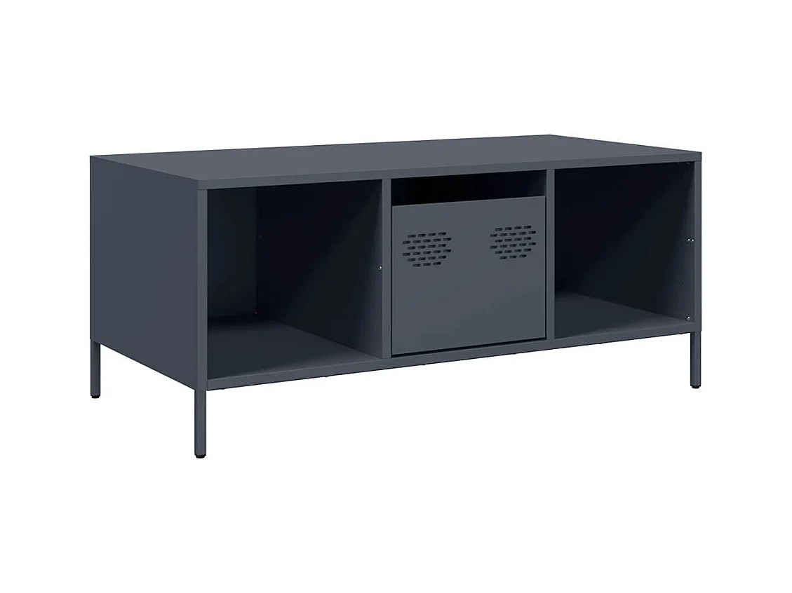 Table basse salon-Table d'appoint anthracite 101,5x50x43,5 cm acier laminé à froid SHL13796