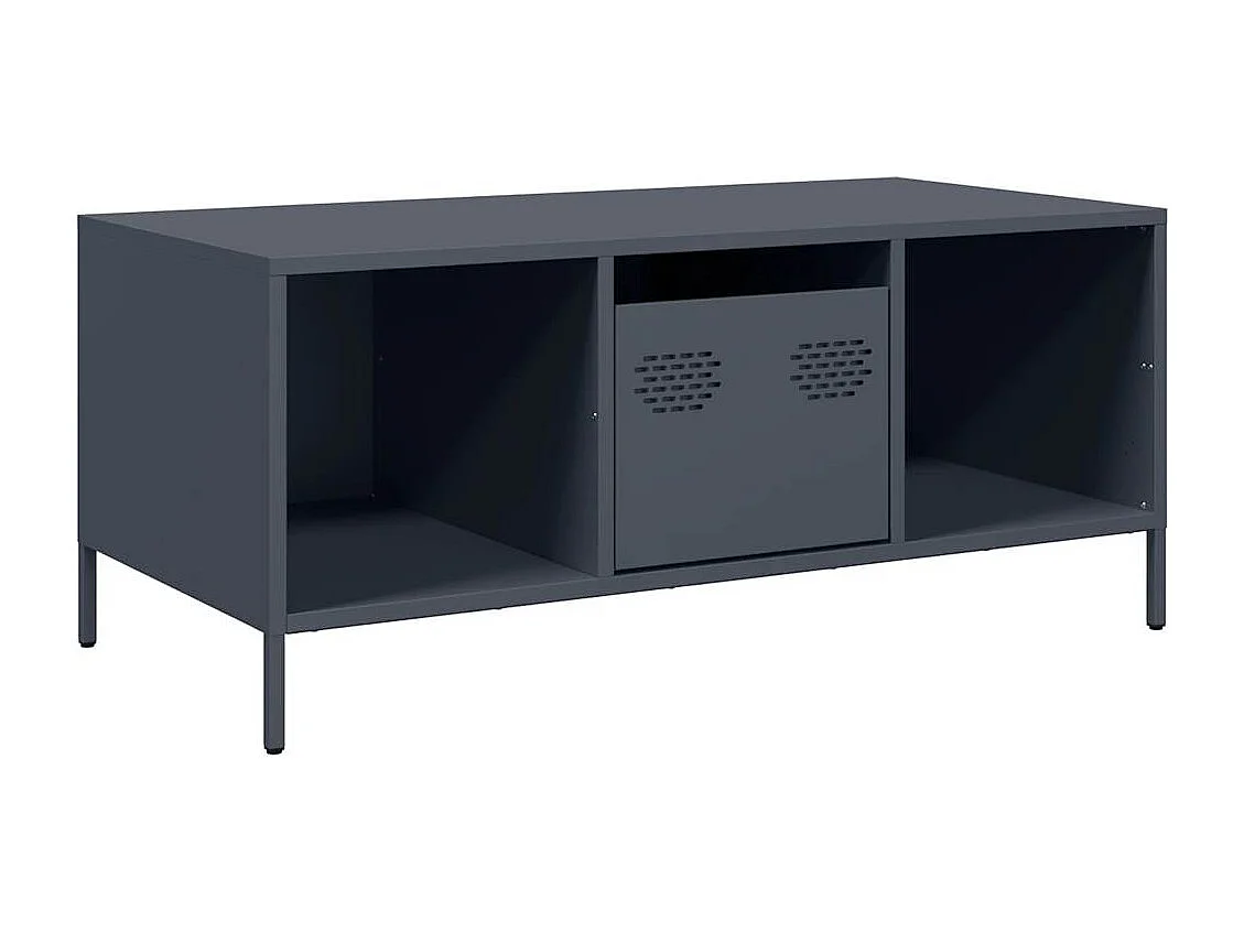 Table basse salon-Table d'appoint anthracite 101,5x50x43,5 cm acier laminé à froid SHL13796