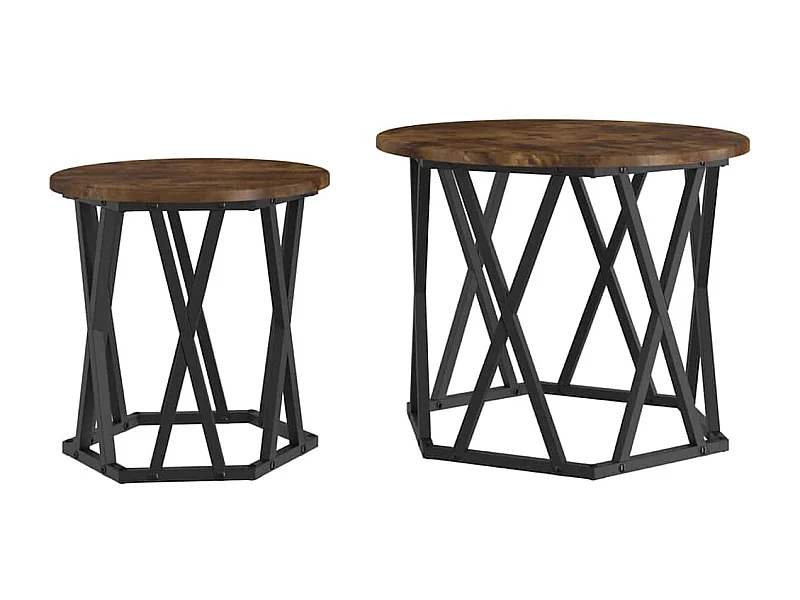 Tables d'appoint gigognes 2 pcs Chêne fumé en bois d'ingénierie SHL1845
