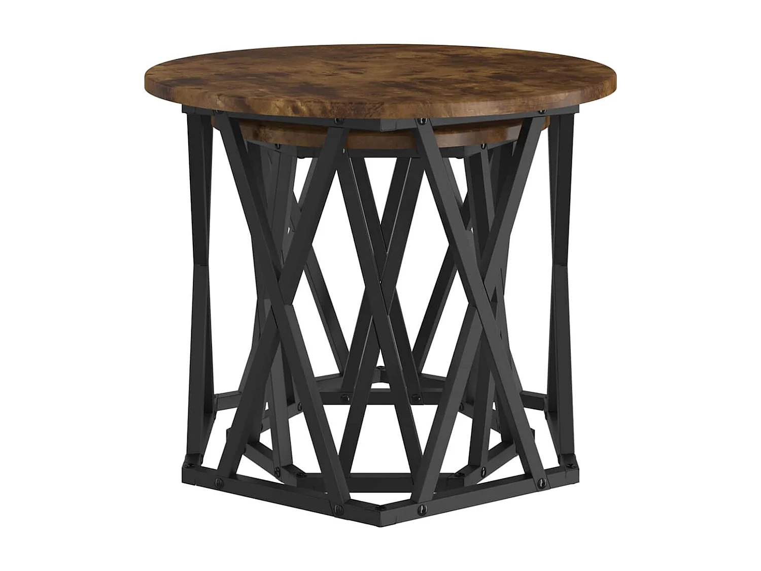 Tables d'appoint gigognes 2 pcs Chêne fumé en bois d'ingénierie SHL1845