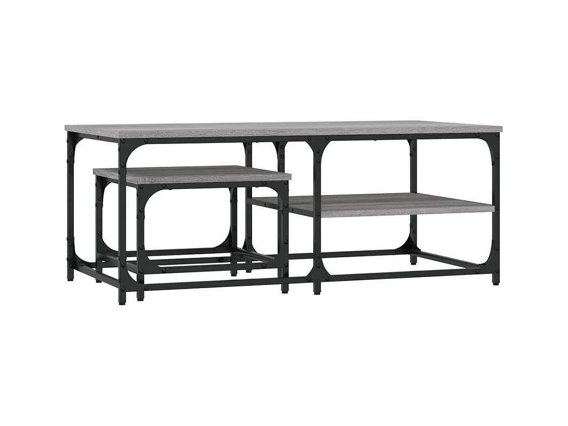 Mesa de centro-Mesa auxiliar con vidrio templado negro 60x60x35 cm SHL1568