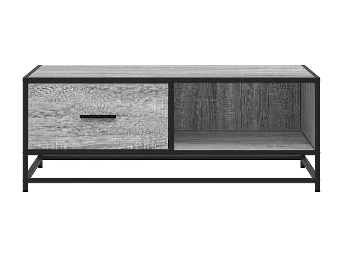 Mesa de centro-Mesa auxiliar madera maciza de pino gris 120x50x40,5 cm SHL2007