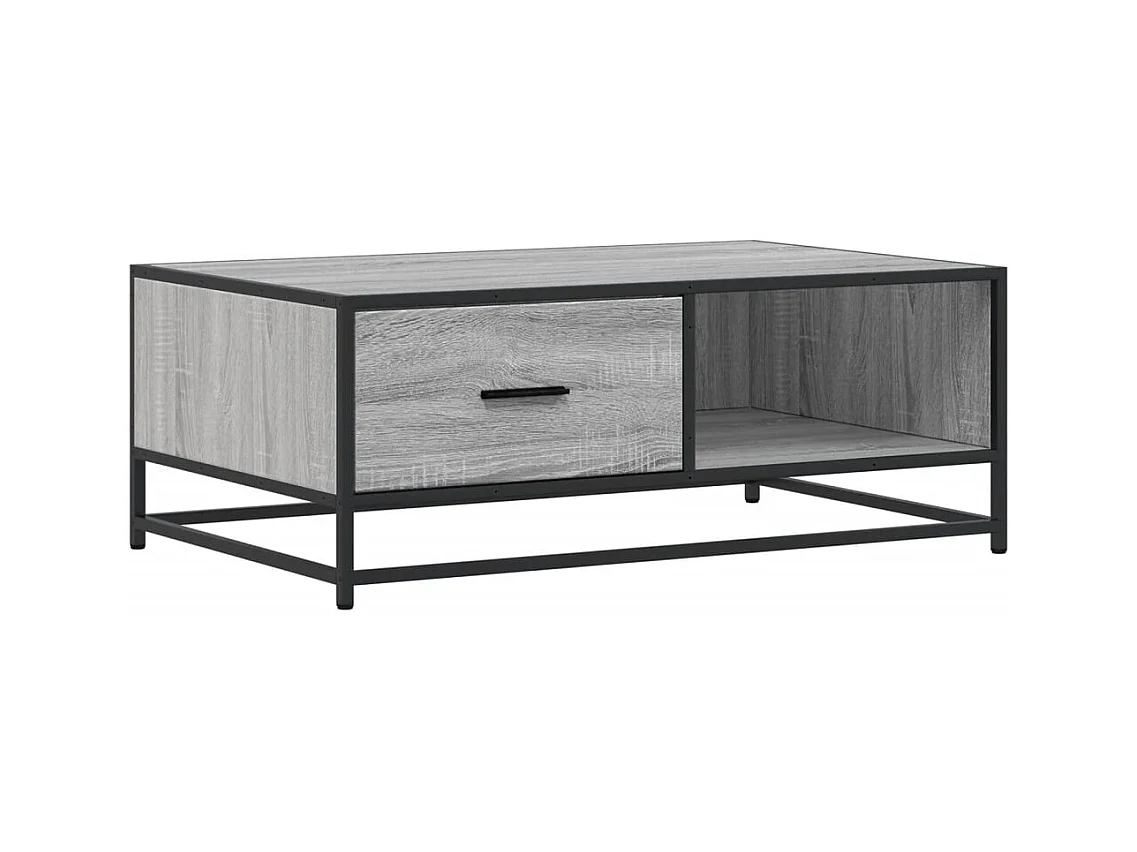 Table basse salon-Table d'appoint sonoma gris 90x57x35 cm bois d'ingénierie et métal SHL54914