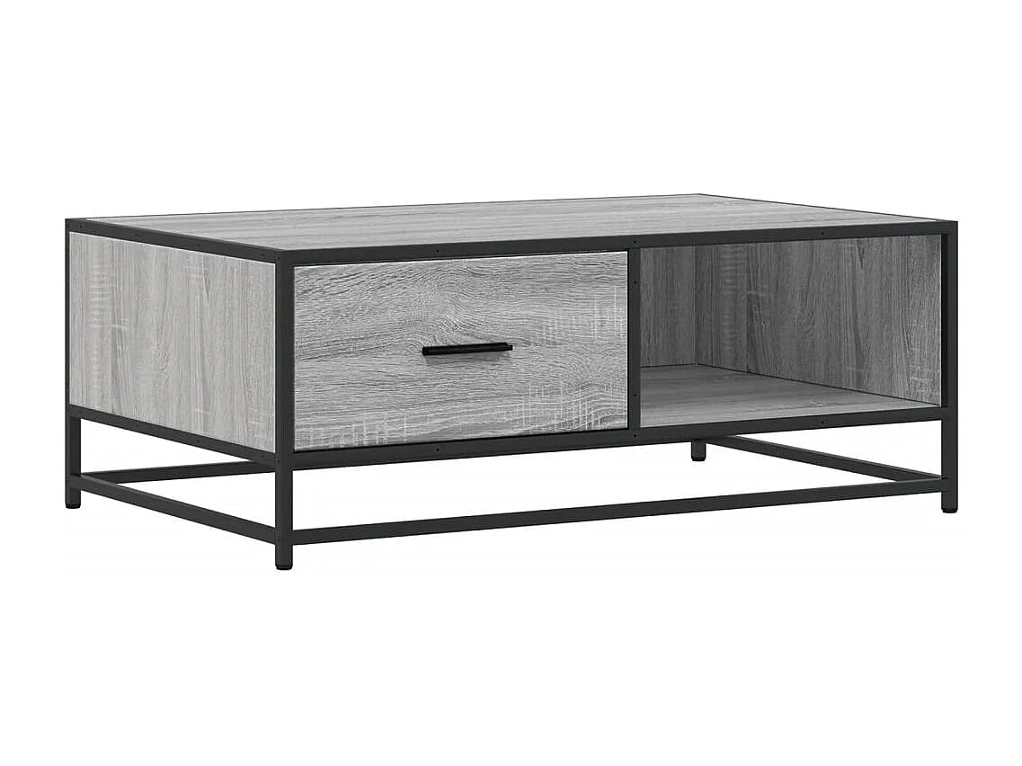 Couchtisch-Wohnzimmertisch-Beistelltische Grau Sonoma 90x57x35 cm Holzwerkstoff und Metall SHL26170