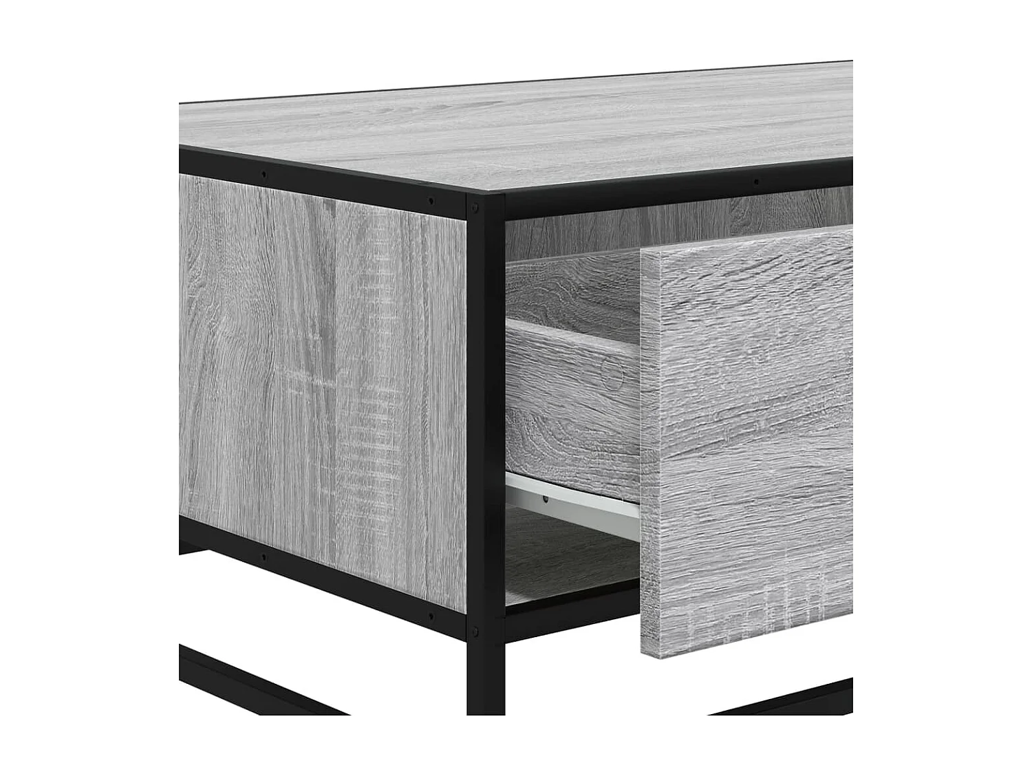 Couchtisch-Wohnzimmertisch-Beistelltische Grau Sonoma 90x57x35 cm Holzwerkstoff und Metall SHL26170