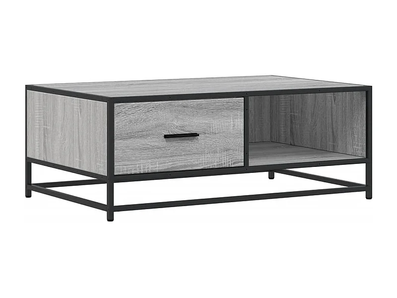 Couchtisch-Wohnzimmertisch-Beistelltische Grau Sonoma 90x57x35 cm Holzwerkstoff und Metall SHL26170