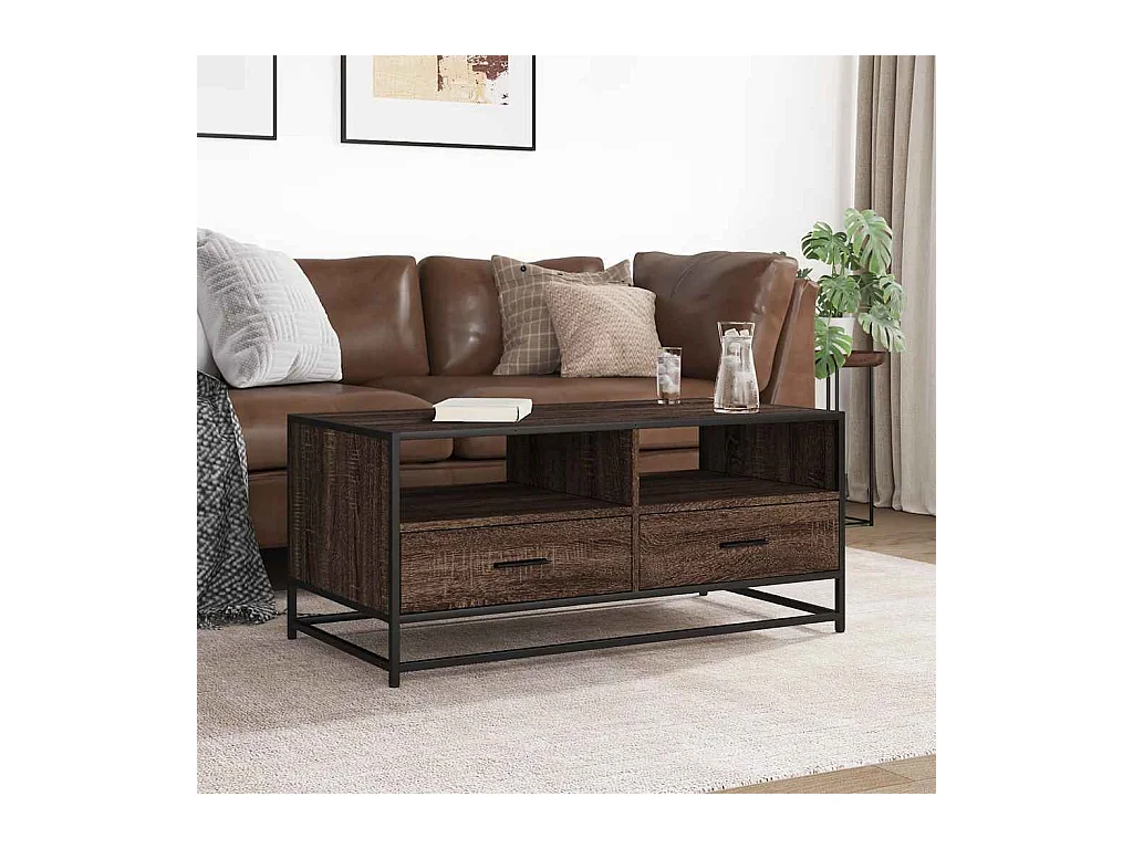 Mesa de centro-Mesa auxiliar madera maciza de pino negro 120x50x40,5 cm SHL4818