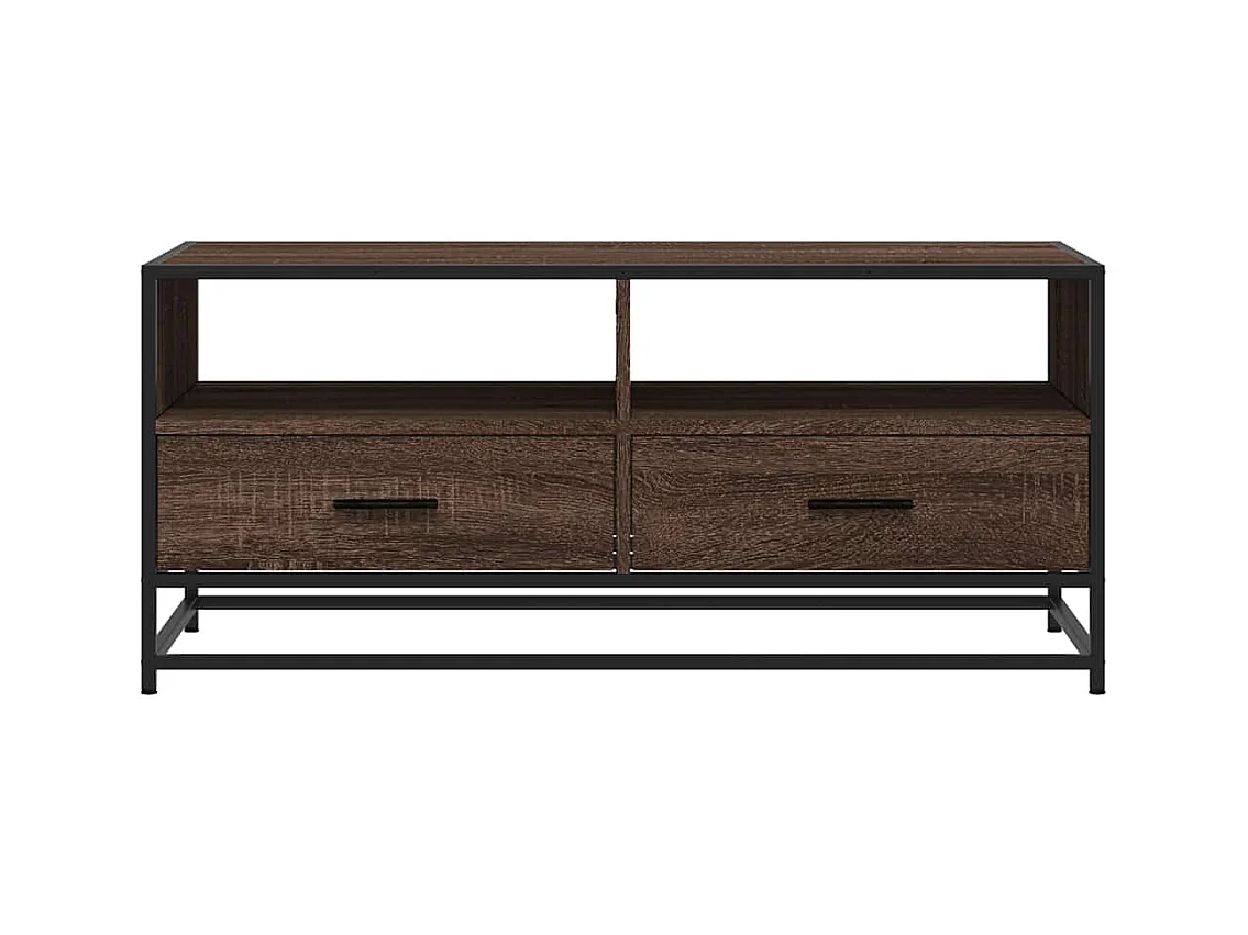 Mesa de centro-Mesa auxiliar madera maciza de pino negro 120x50x40,5 cm SHL4818